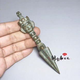 特价包邮回流老物件纯铜法器鹰头明王金刚杵降魔杵三角普巴撅摆件