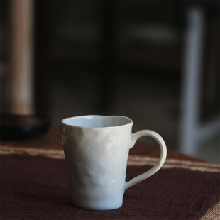 无声无印手捏马克杯小众设计简约风陶瓷杯ins风奶杯咖啡杯不规则