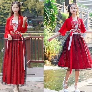 彼岸花汉服女学生古风仙气襦裙超仙中国风改良古装飘逸汉元素夏装