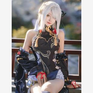 原神申鹤新春海灯节cosplay动漫服装申鹤冷花幽露cos服装女暗纹