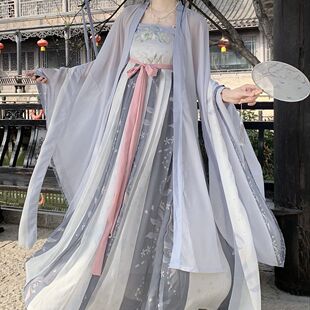 原创汉服唐制全套诃子裙白菜价一片式绣花四季款古风大袖衫女柯子