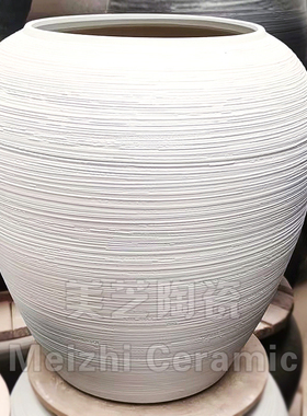 室内客厅北欧白色陶罐插花器现代简约陶瓷落地花瓶种植花盆粗陶缸