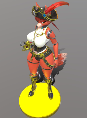 3D模型海盗狐狸FNAF动漫角色 glb原始格式/ usdz/gltf/glb