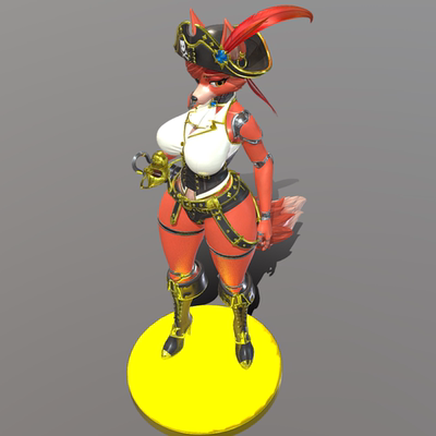 3D模型海盗狐狸FNAF动漫角色 glb原始格式/ usdz/gltf/glb