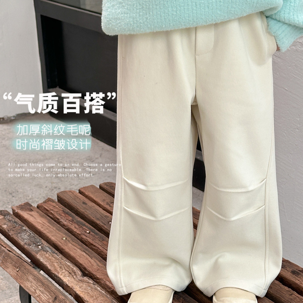 儿童冬季裤子男童韩版加厚纯色褶皱毛呢裤男孩时尚保暖宽松阔腿裤,童装/婴儿装/亲子装,裤子,淘宝优惠券,粉丝福利购,淘宝优惠卷