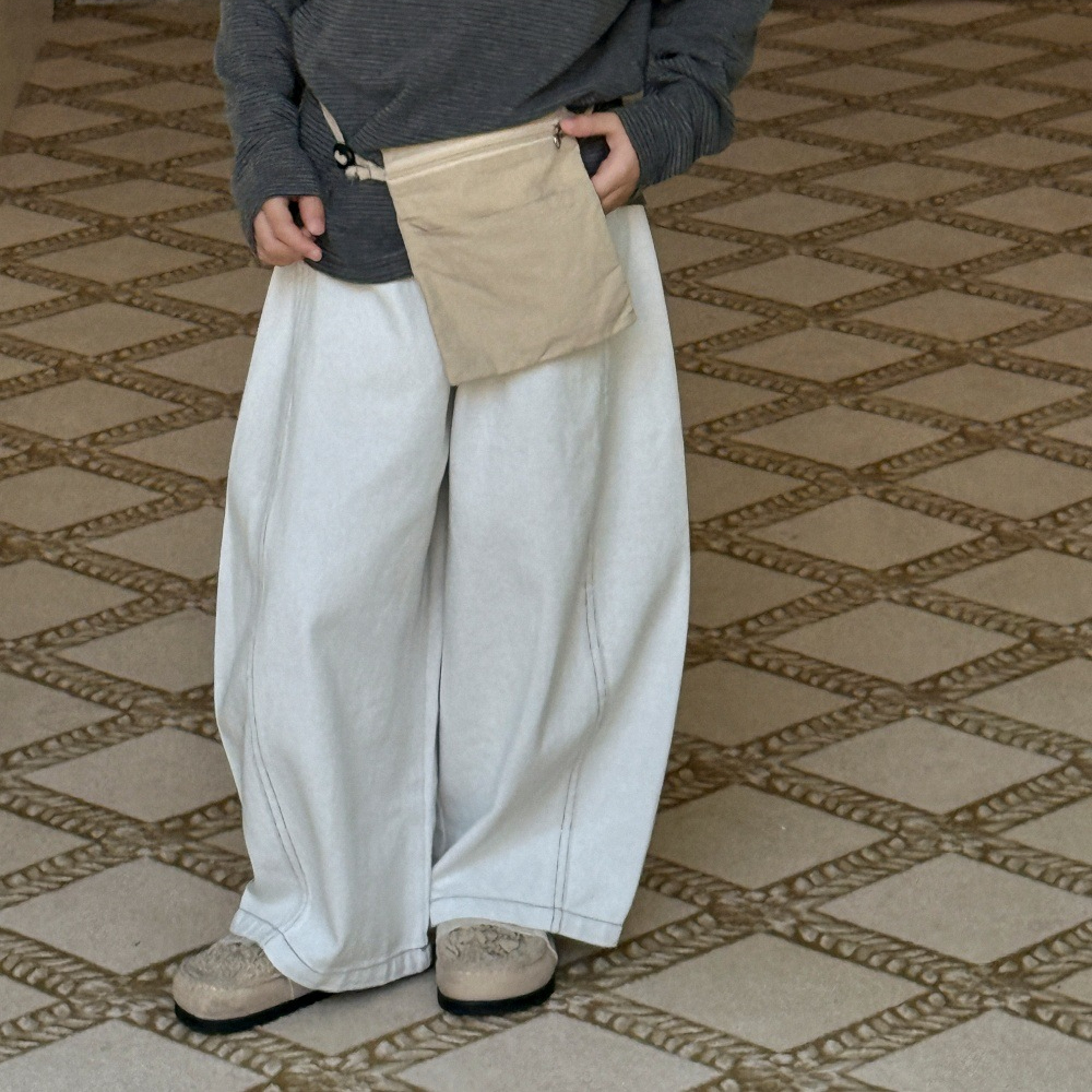 儿童裤子2025秋季新款男童韩版纯色明线哈伦裤男孩舒适休闲长裤潮