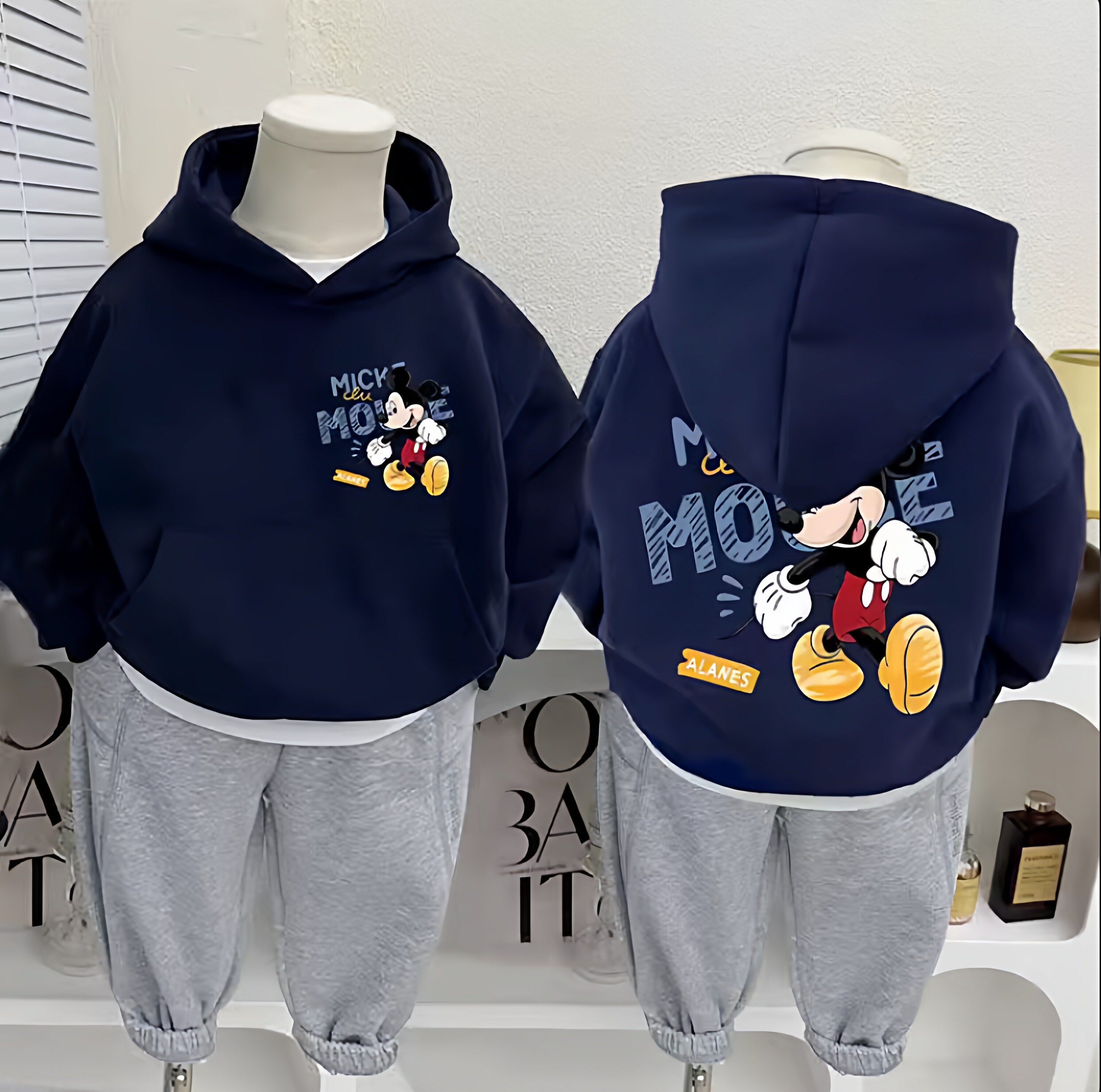 加绒童装连帽卫衣秋冬2025新款可爱米奇男女儿童保暖上衣服潮