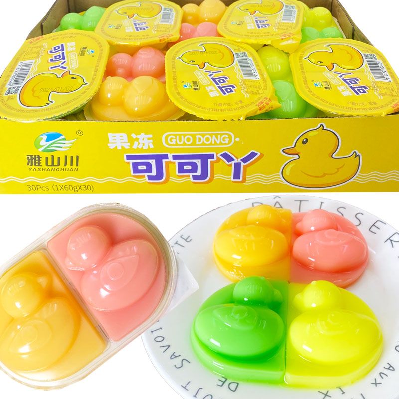 童年怀旧鸭子造型果冻创意休闲水果味混合双口味经典小零食