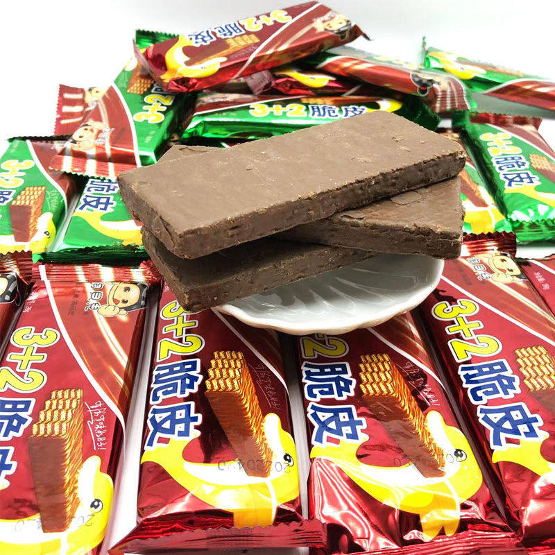 儿时怀旧脆皮巧克力夹心威化饼干小零食香脆酥软网红休闲解馋吃