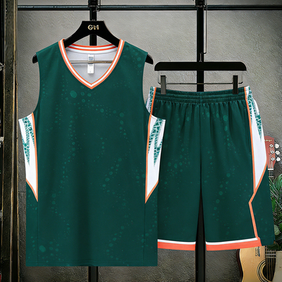 260斤男士背心夏季套装潮牌无袖t恤加肥加大短裤球衣运动服两件套