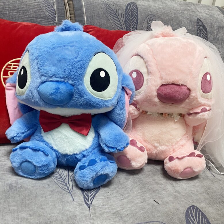 结婚新款压床娃娃一对婚礼史迪仔安琪玩偶毛绒玩具情侣玩偶送新人