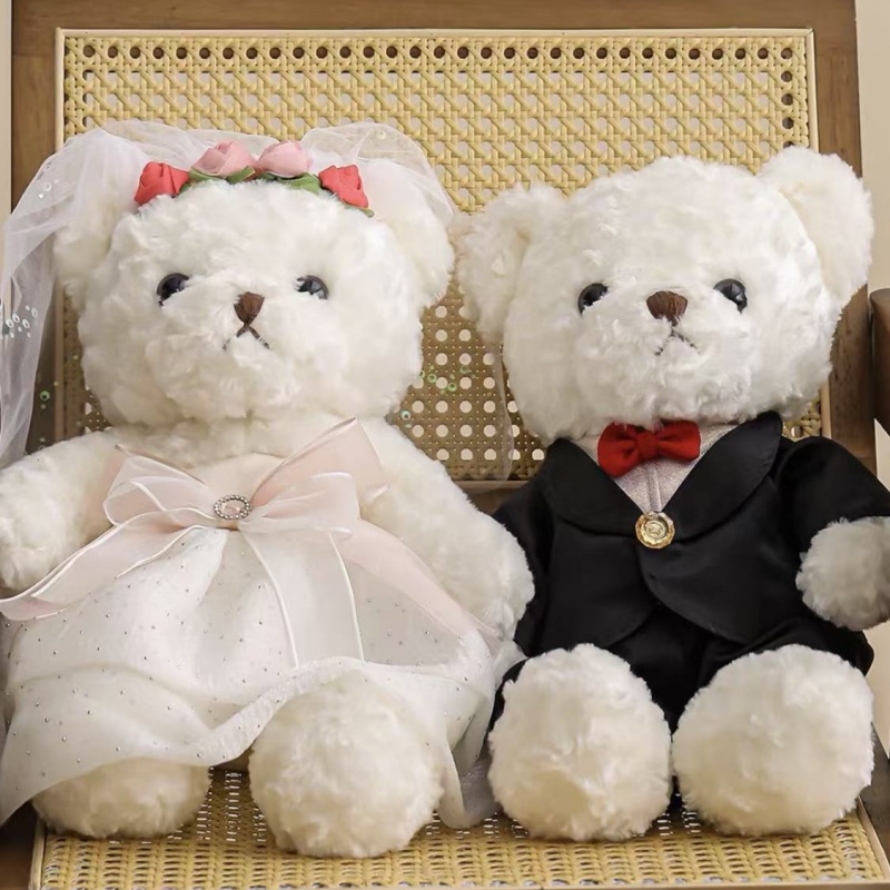 新款高档婚纱熊玩偶公仔