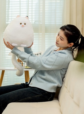 治愈系跨境白色波斯猫公仔创意摆饰抱枕玩偶孩子生日礼物毛绒玩具