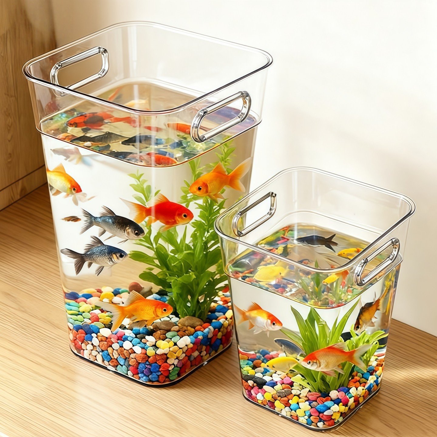 鱼缸生态缸客厅小型2025新款桌面观赏塑料方形一体成型仿玻璃防摔