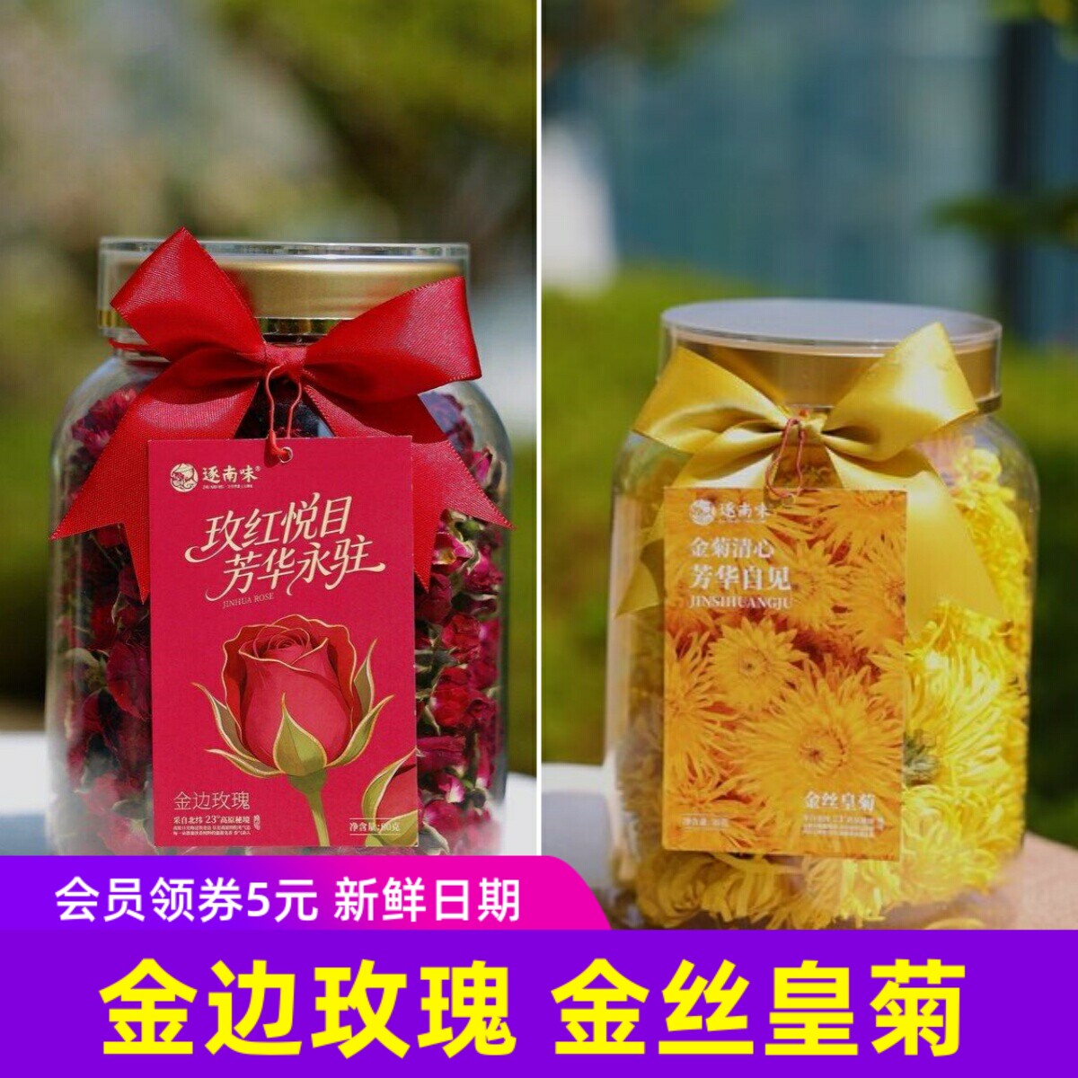 逐南味金边玫瑰 金丝皇菊云南特产