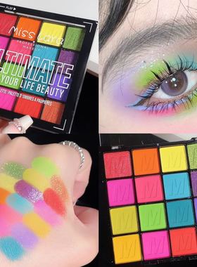 Miss lara五彩眼影盘学生儿童舞台妆COS专用珠光哑光高光彩虹眼影