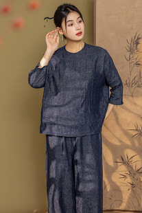 东方豆蔻春夏新款色织棉通勤高密纯棉牛仔气质女式外套牛仔上衣