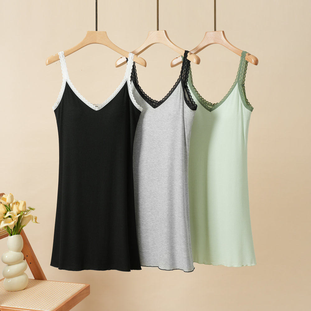 莫代尔蕾丝吊带睡裙女夏带胸垫透气薄款纯色裙家居服睡衣免穿文胸,女士内衣/男士内衣/家居服,睡裙,淘宝优惠券,粉丝福利购,淘宝优惠卷