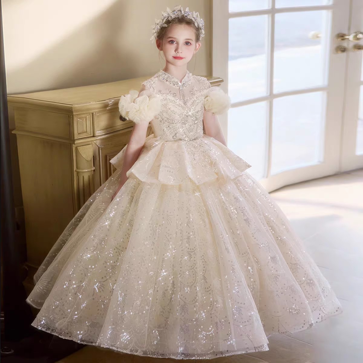 女童连衣裙少儿主持演讲表演服