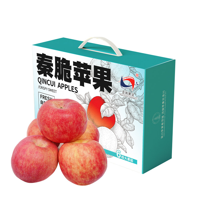 洛川苹果陕西延安秦脆苹果水果礼盒苹果生鲜新鲜整箱6枚大果产地,水产肉类/新鲜蔬果/熟食,苹果,淘宝优惠券,粉丝福利购,淘宝优惠卷