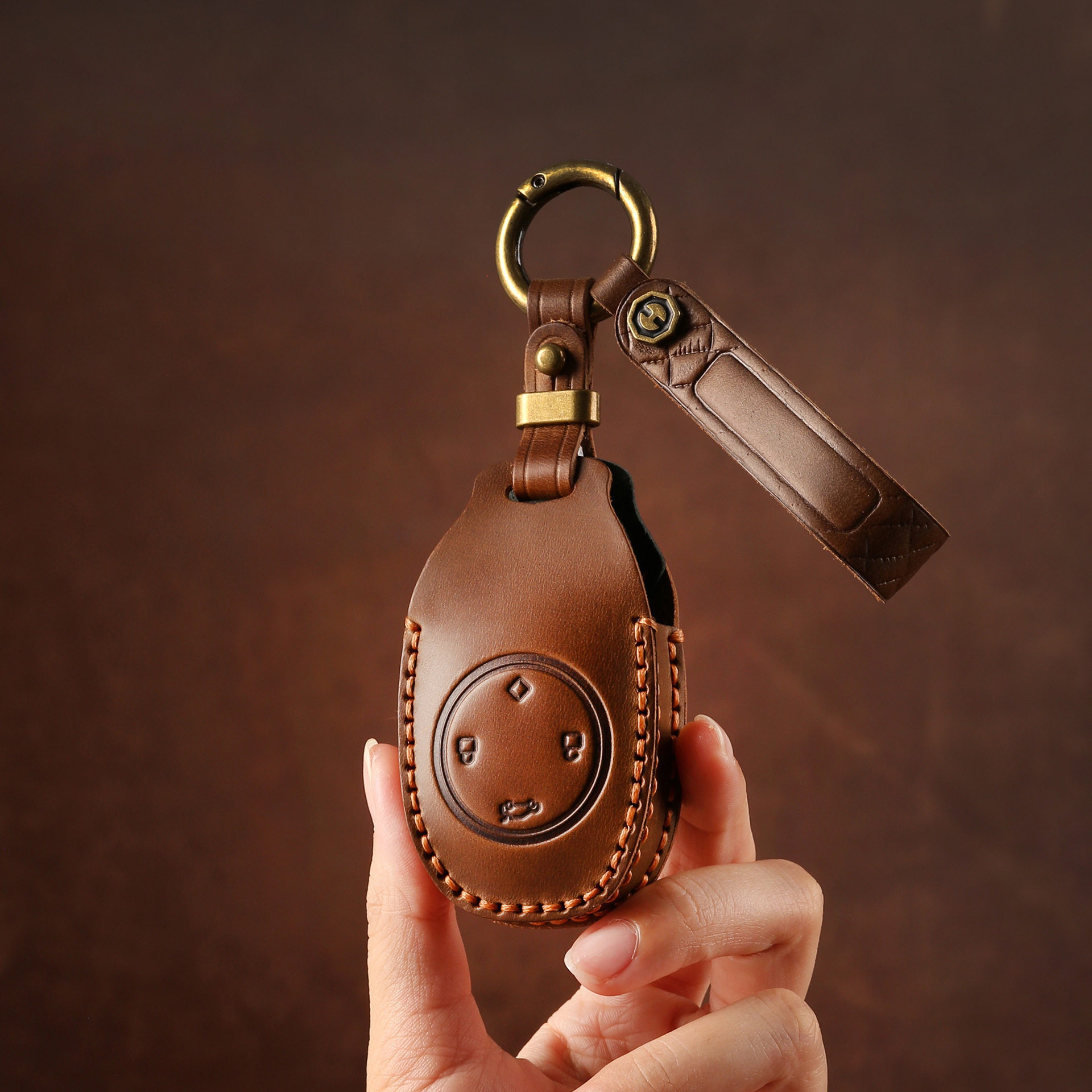 适用2025款零跑T03改装男女真牛皮钥匙包壳汽车保护钥匙套