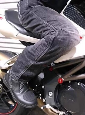 外单牛货北欧STR摩托车护具防摔赛车裤复古凯夫拉机车骑行牛仔裤