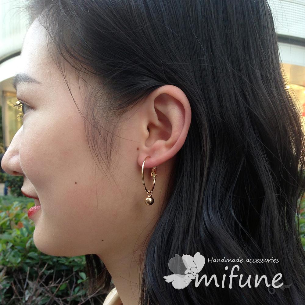 creema新款耳环不掉色美国进口14k包金无声金珠日本OL风耳饰其他