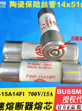 BUSSMANN快速熔断器FWP-15A14FI-Fa 690Vac/15A保险丝14x51mm CSA