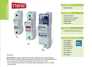 推薦 10x38mm熔斷器底座32A690V RM32 SOCOMEC保險絲管座56010015
