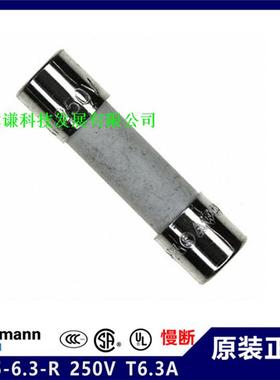 美国BUSSMANN陶瓷管保险丝S505-6.3-R慢断250VAC T6.3A 5X20mm UL