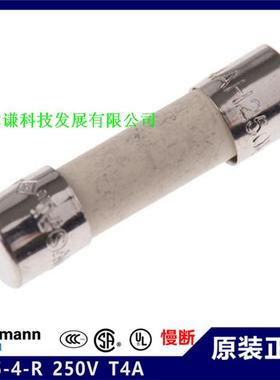 美国BUSSMANN陶瓷管保险丝S505-4-R慢断250V T4A 5X20mm VDE CSA