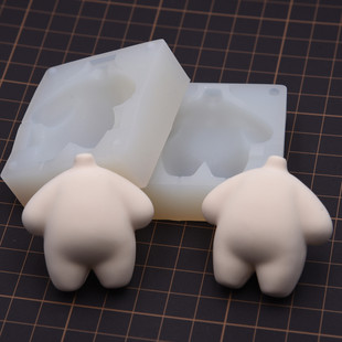 粘土卡通熊熊原创Q版身体模具 超轻粘土黏土可爱熊熊身体硅胶体模