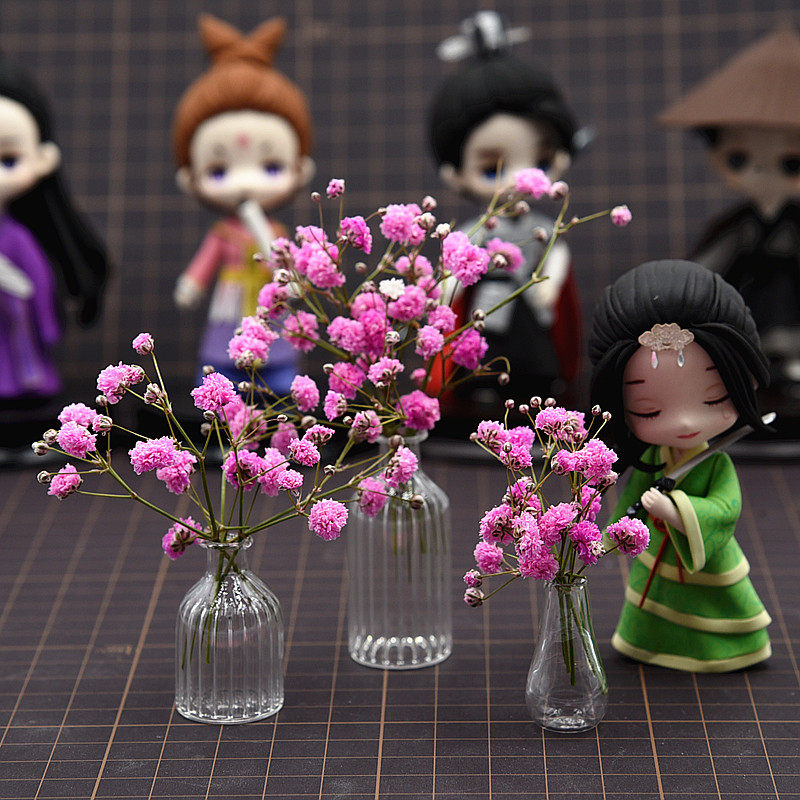 超轻粘土1:12微缩仿真花迷你花瓶8分6分ob11软陶娃娃装饰玻璃瓶
