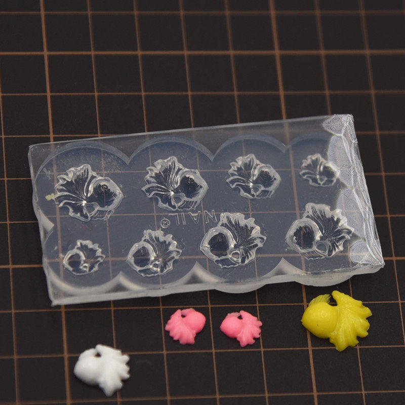 迷你精致锦鲤金鱼模具高透diy食玩美甲超轻粘土软陶金鱼模具