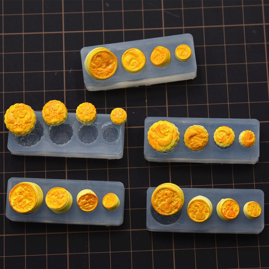 微缩食玩树脂粘土diy迷你中国风中秋月饼 超轻粘土配件硅胶模具