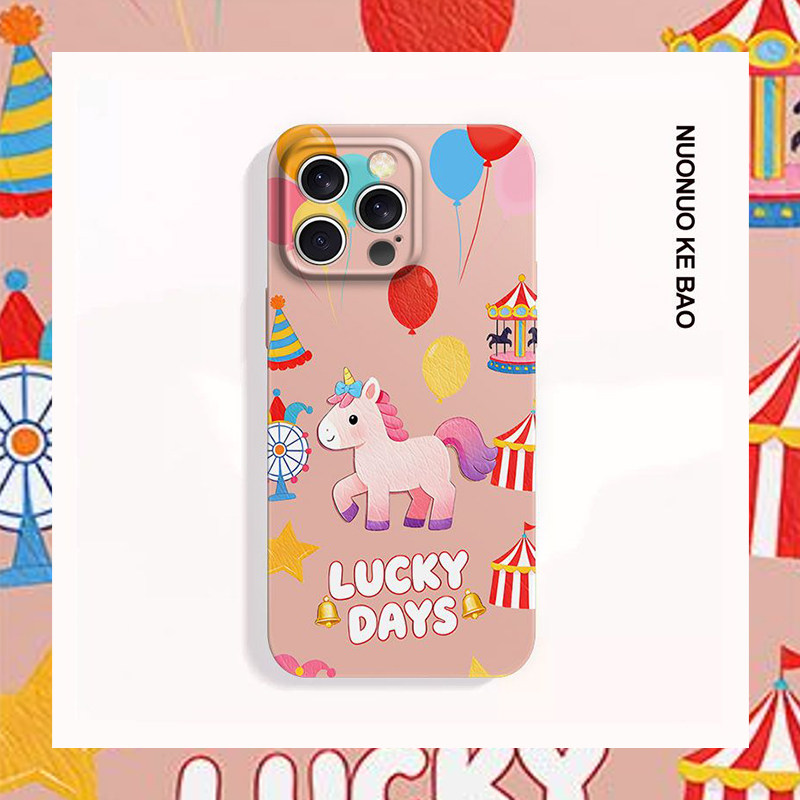 LUCKY DAYS粉色游乐园独角兽手机壳可爱少女心保护套iPhone17/16Promax荣耀VIVO华为小米14苹果15/13软硬壳