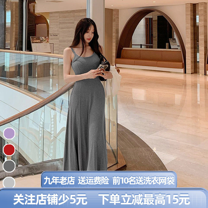 a字大摆裙显瘦遮肚腩垂坠感长裙图片