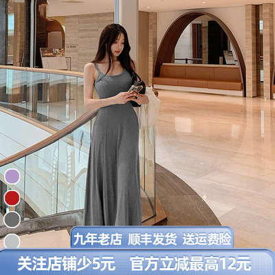 a字大摆裙显瘦遮肚腩垂坠感长裙