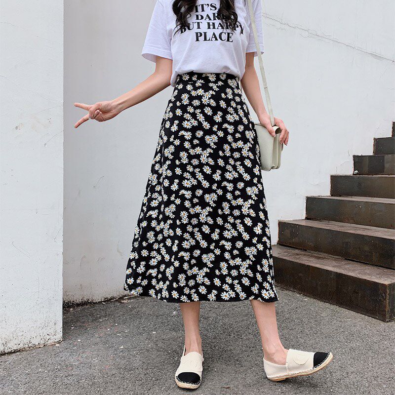2020 new pattern Paige Daisy skirt summer a word Mid length version Floral skirt Chiffon longuettein the Women's clothing/Boutique , Skirts  category - from Buy2taobao.com to provide professional Taobao agent buy service