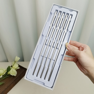 316L不锈钢筷子食品级家用防滑耐高温抗菌筷子公筷金属筷子套装