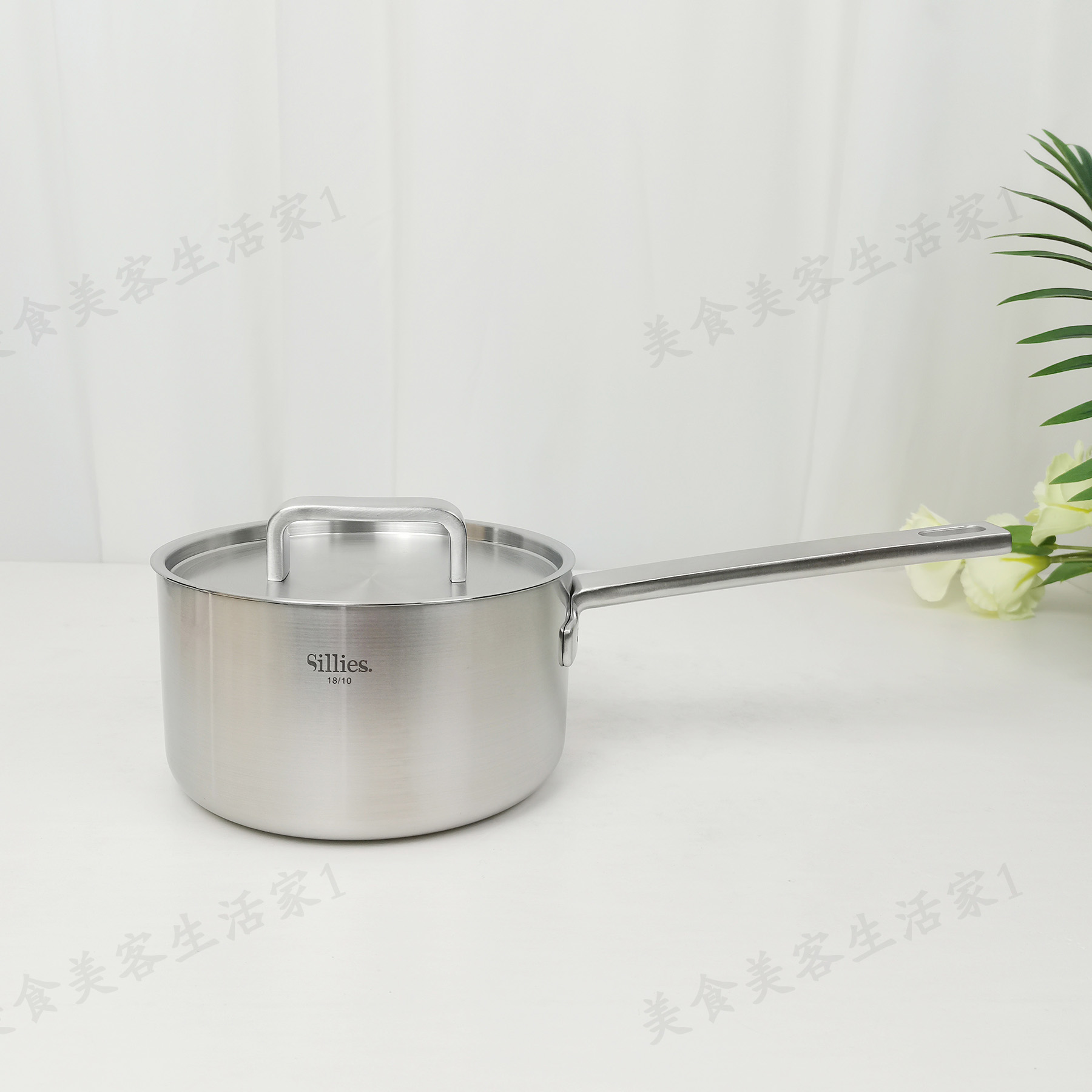 18/10不锈钢奶锅18cm单柄泡面锅