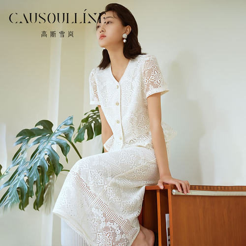 裙装2件套蕾丝上衣+半身裙套装