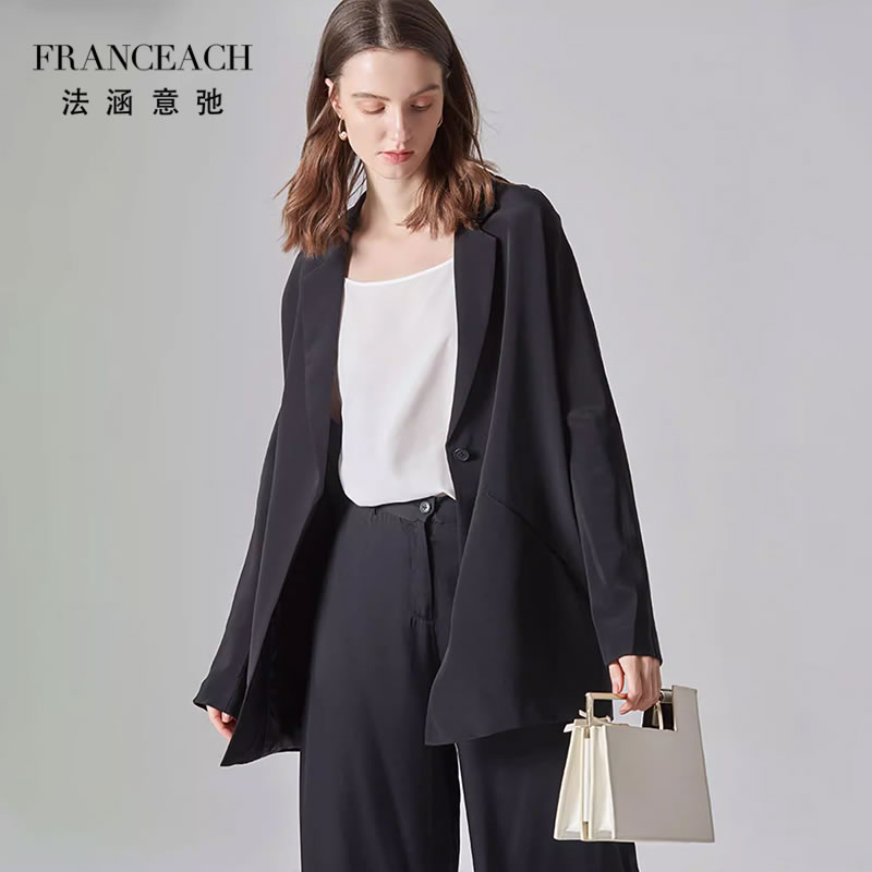 28姆米重磅真丝小西装女西服外套
