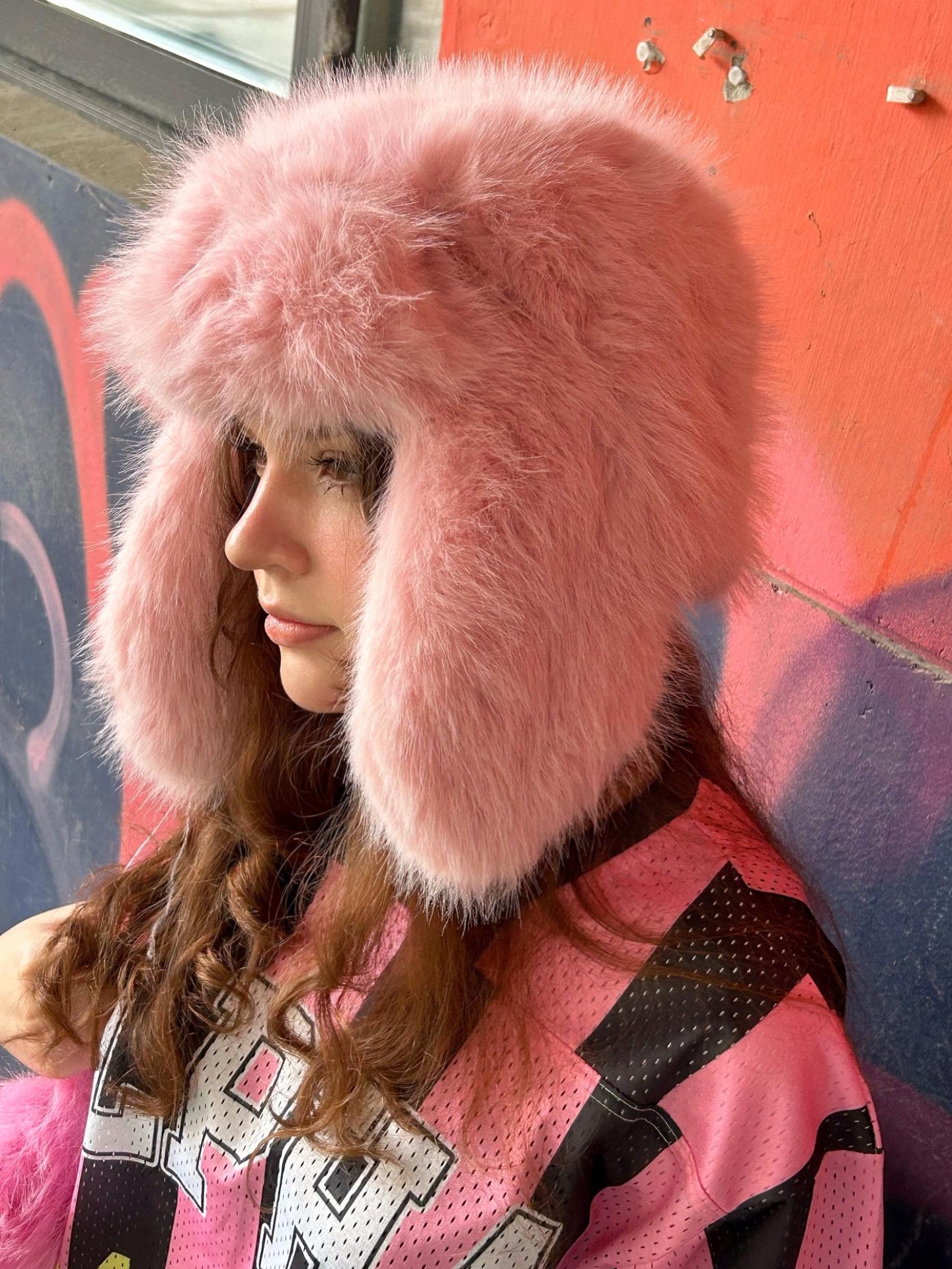 Y2kslut美式复古仿狐狸毛保暖帽