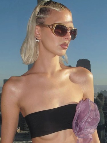 外贸ins欧美个性小众复古辣妹时髦偏光香槟金防晒太阳眼镜墨镜女