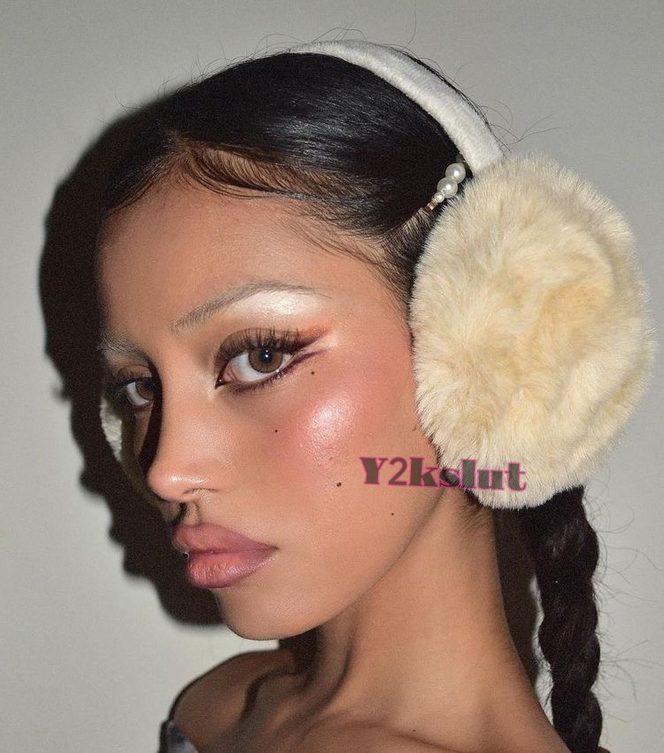 y2kslut欧美ins千禧可爱QQ秀辣妹凹造型冬季保暖毛绒耳暖耳包耳罩