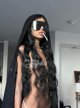 欧美ins博主同款个性时尚网红大框连体防紫外线太阳镜墨镜