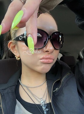 Y2kslut外贸跨境ins个性时髦复古美式辣妹大框显脸小太阳镜墨镜