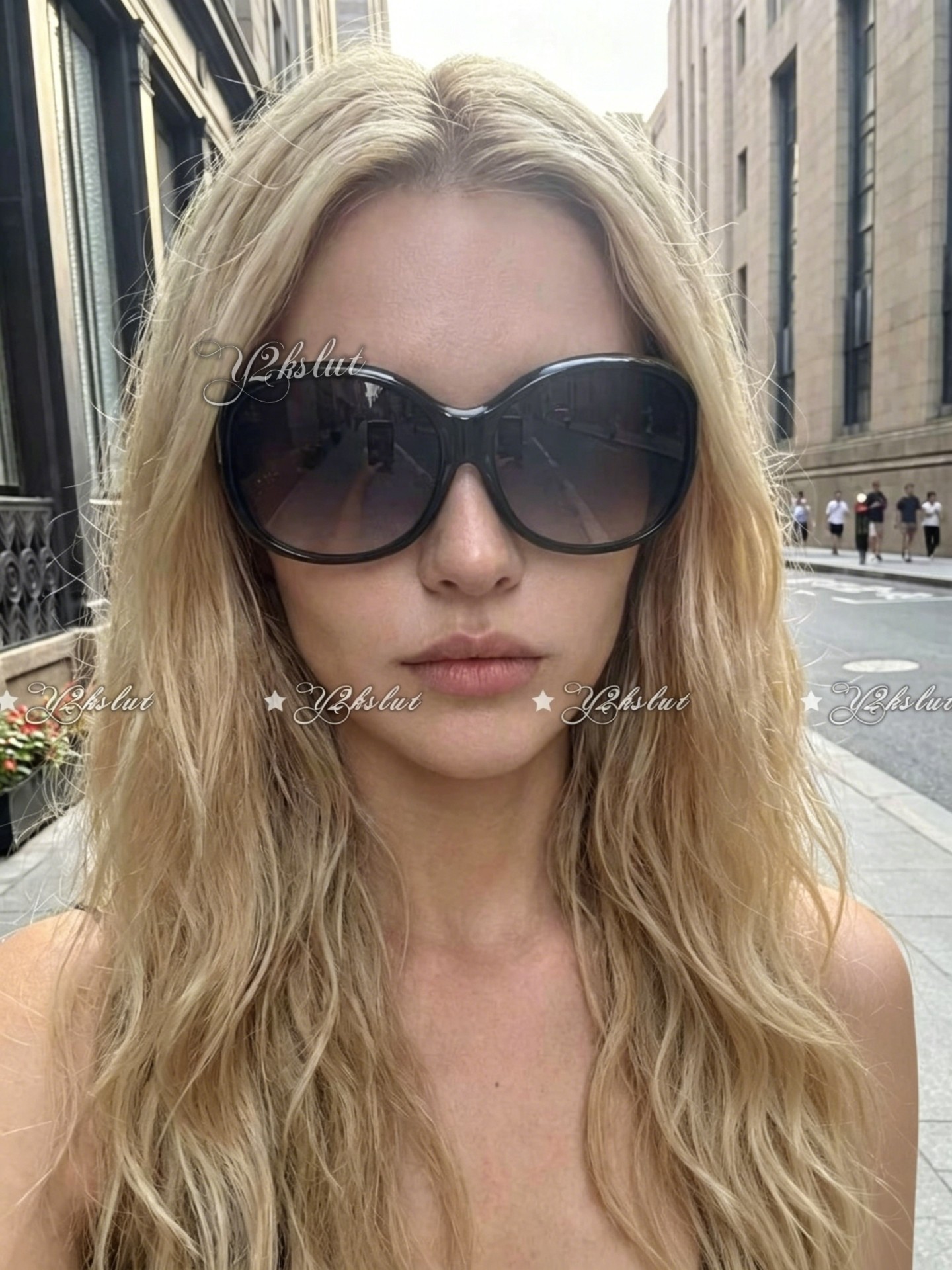 y2kslut中古款千禧辣妹古早大框显脸小防紫外线太阳镜遮阳墨镜女