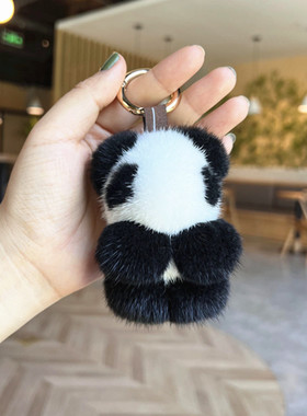 包挂件毛绒玩偶真水貂毛呆萌可爱
